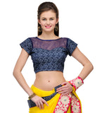 Yellow Faux Crepe Saree