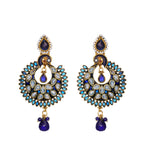 Blue & White Stone Studded Earrings