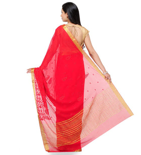 Maroon Semi Chiffon Saree with Swarovski Work