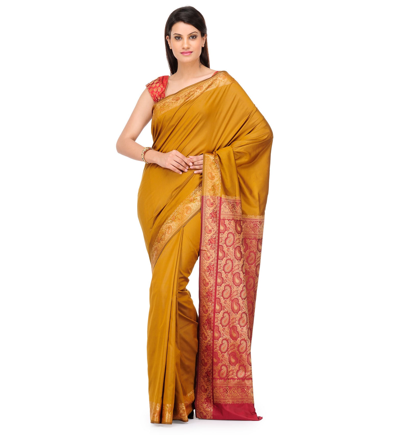 Mustard Valkalam Art Silk Saree