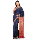 Navy Blue Valkalam Art Silk Saree