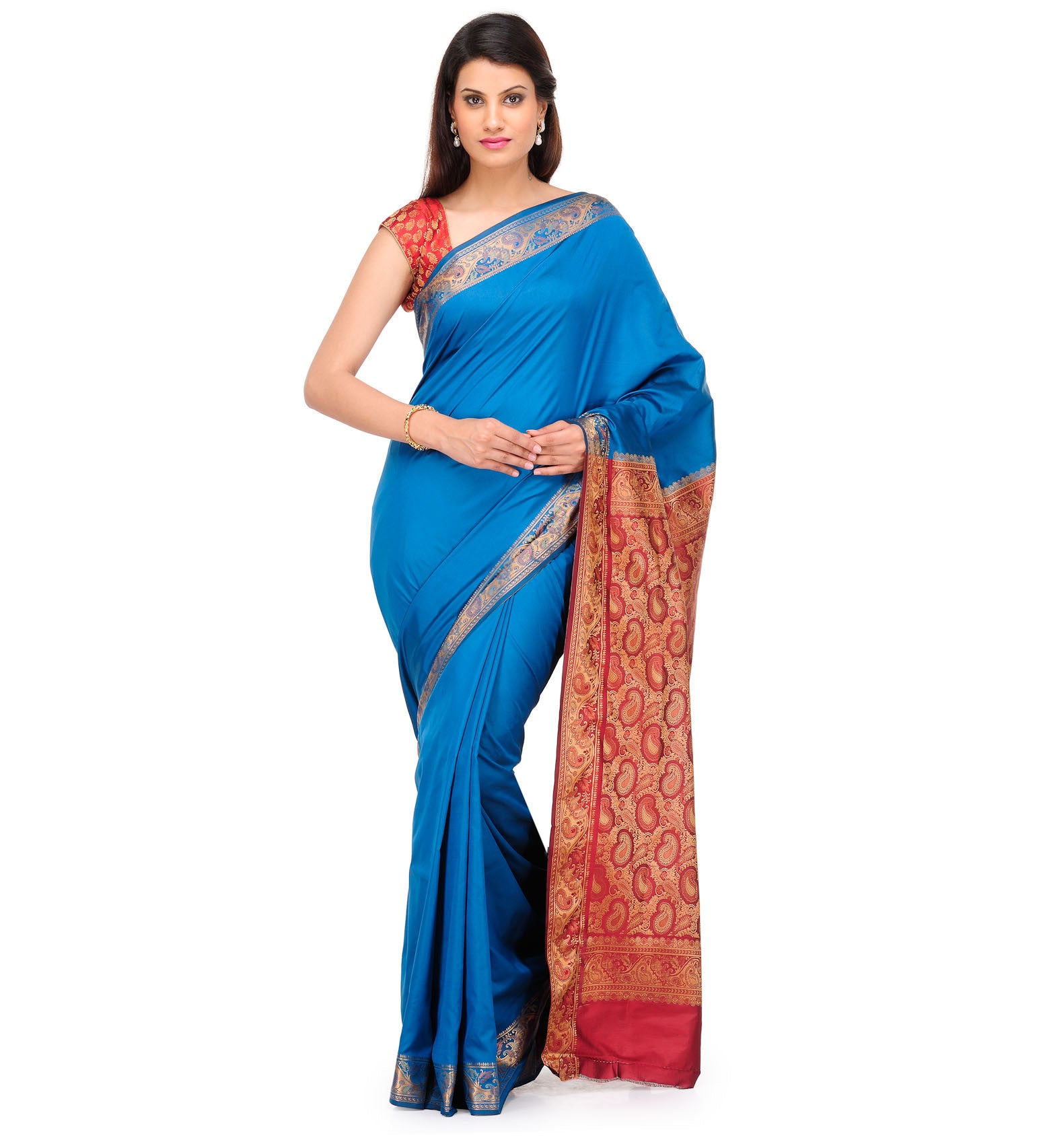 Dark Turquoise Valkalam Art Silk Saree