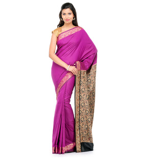 Dark Purple Valkalam Art Silk Saree