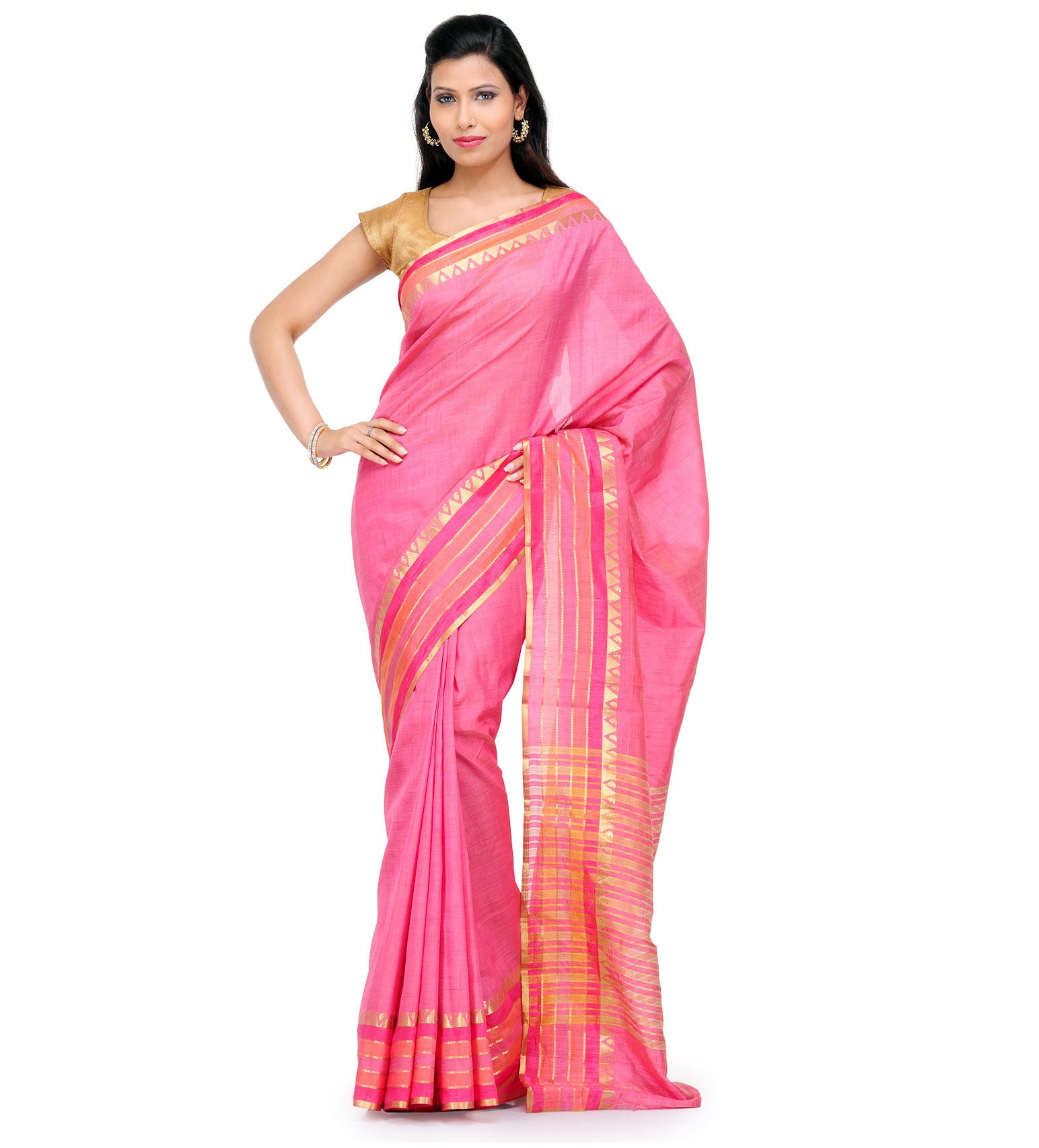 Pink Dupion Silk Saree