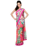 Multi-Color Faux Georgette Printed Saree