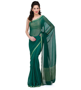 Green Semi Chiffon Saree