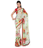 Lemon Faux Georgette Printed Saree