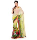 Yellow Shaded Faux Georgette Saree