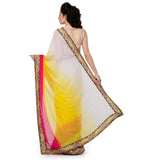 Off White Shaded Faux Chiffon Saree