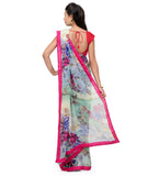 Multi-Color Faux Chiffon Printed Saree