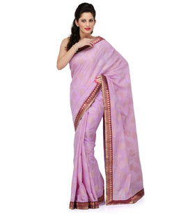 Purple Banarsi Cotton Saree