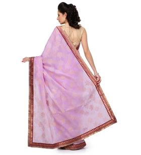 Purple Banarsi Cotton Saree