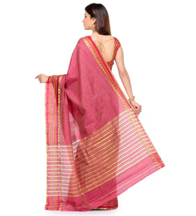 Plum Dupion Silk Saree