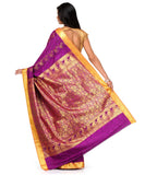 Violet Art Silk Saree with Zari Woven Border