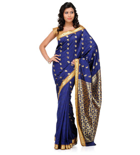 Navy Blue Art Silk Saree