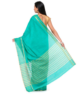 Emerald Green Dupion Silk Saree