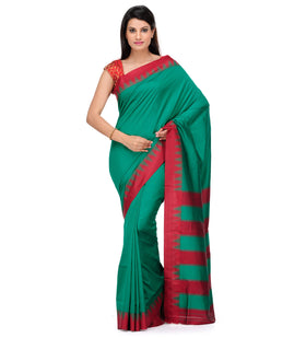 Dark Green Art Silk Saree