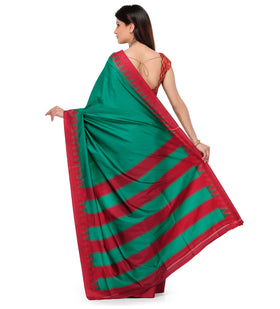 Dark Green Art Silk Saree