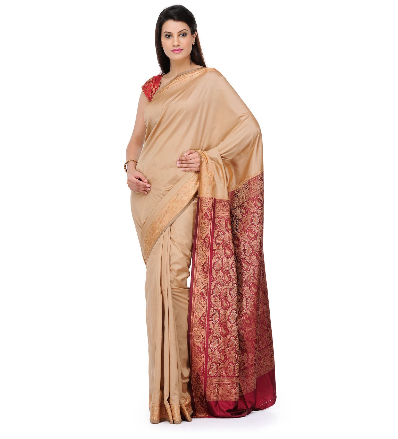 Beige Valkalam Art Silk Saree