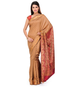 Fawn Valkalam Art Silk Saree