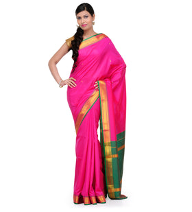 Dark Magenta Art Silk Saree