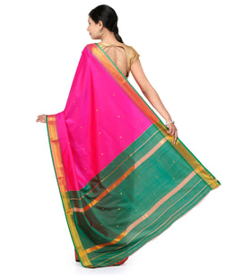 Dark Magenta Art Silk Saree