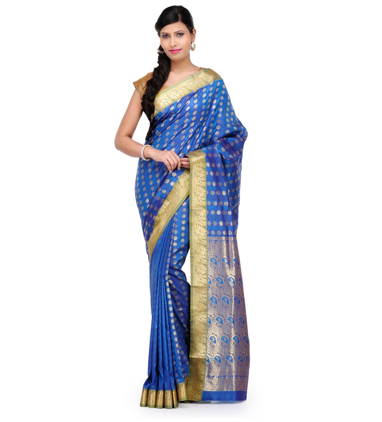 Turquoise Art Silk Saree