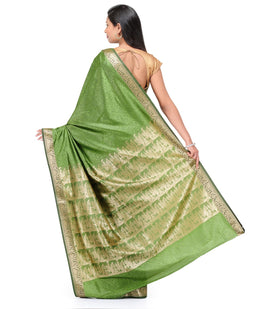 Green Resham Woven Art Silk Saree