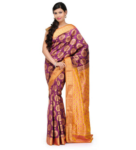 Dark Purple Art Silk Saree