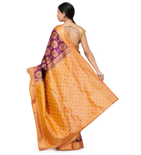 Dark Purple Art Silk Saree