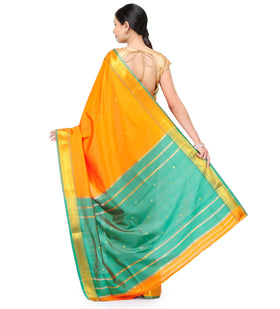 Orange Art Silk Saree