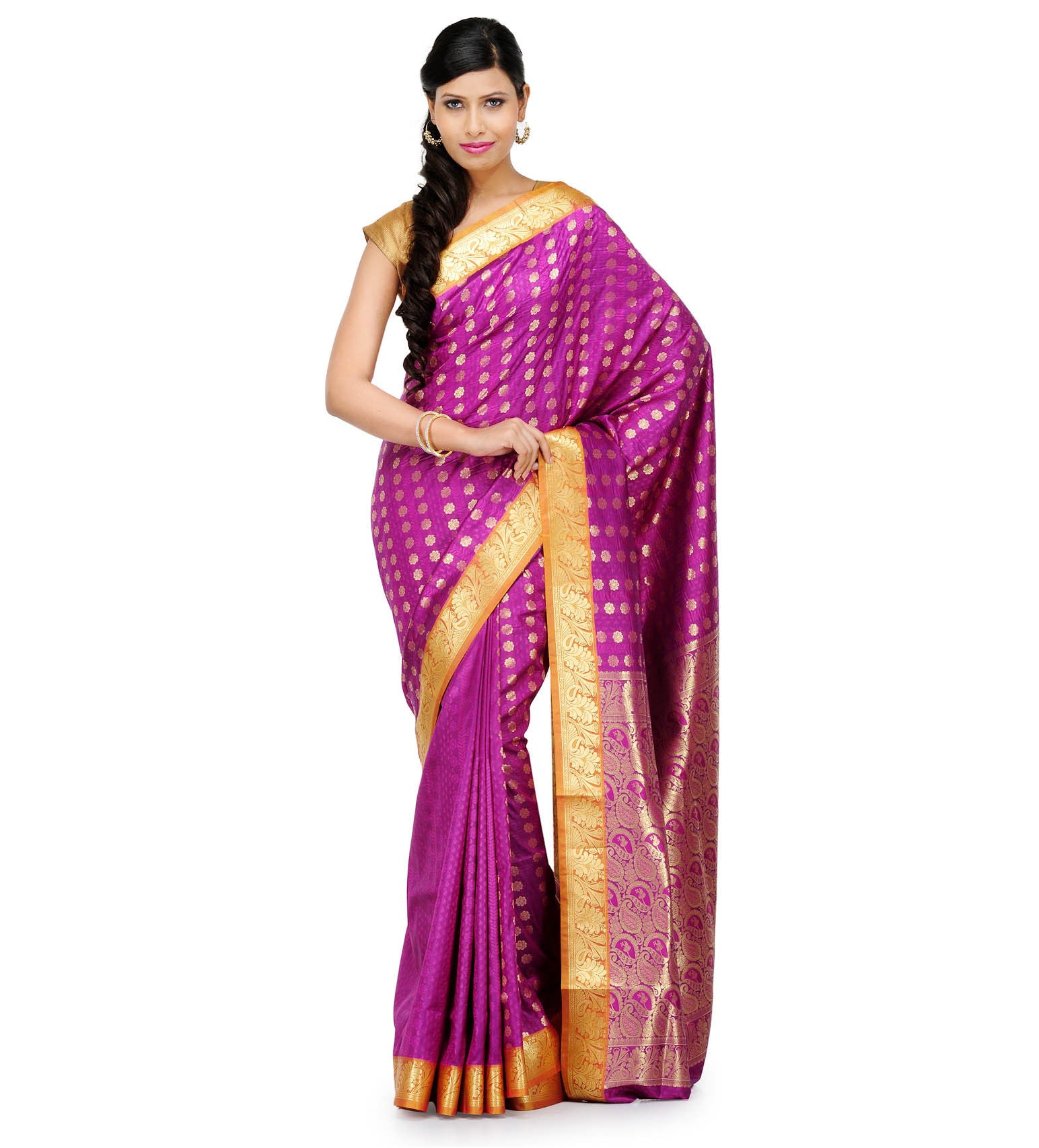 Dark Purple Art Silk Saree