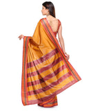 Golden Art Silk Saree with Temple Border