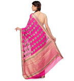 Magenta Viscose Saree with Zari Border