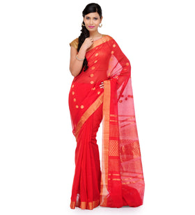 Maroon Cotton Silk Saree