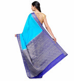 Turquoise Dupion Silk Saree