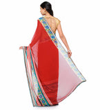 Maroon Faux Georgette Printed Saree