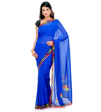 Royal Blue Faux Georgette Saree