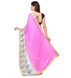 Magenta Shaded Semi Crepe Saree