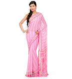 Pink Faux Georgette Saree with Digital Print