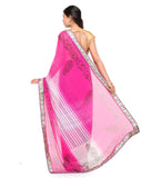 Magenta Shaded Faux Chiffon Saree