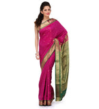 Magenta Art Silk Saree with Zari Border