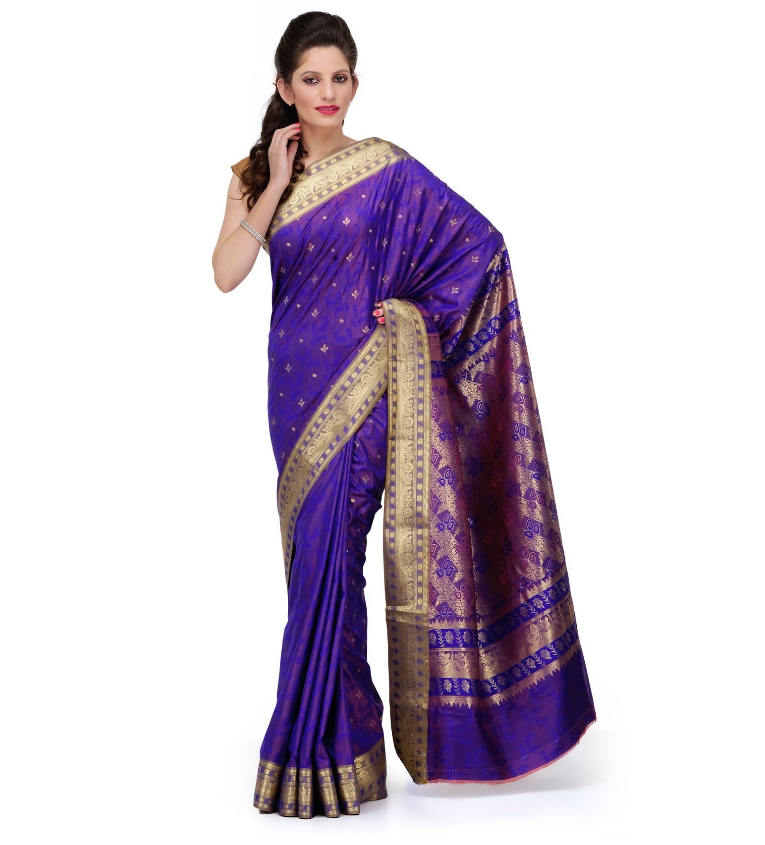 Violet Art Silk Saree with Zari Border