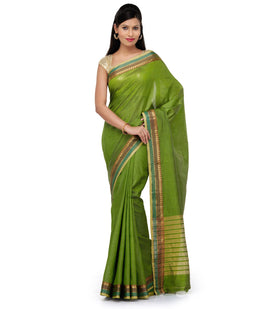 Green Dupion Silk Saree