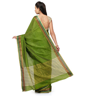 Green Dupion Silk Saree