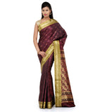 Burgundy Art Silk Saree