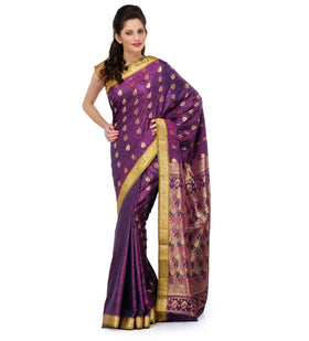 Dark Purple Art Silk Saree