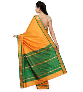 Golden Art Silk Saree with Zari Border