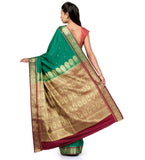 Green Art Silk Saree with Zari Border