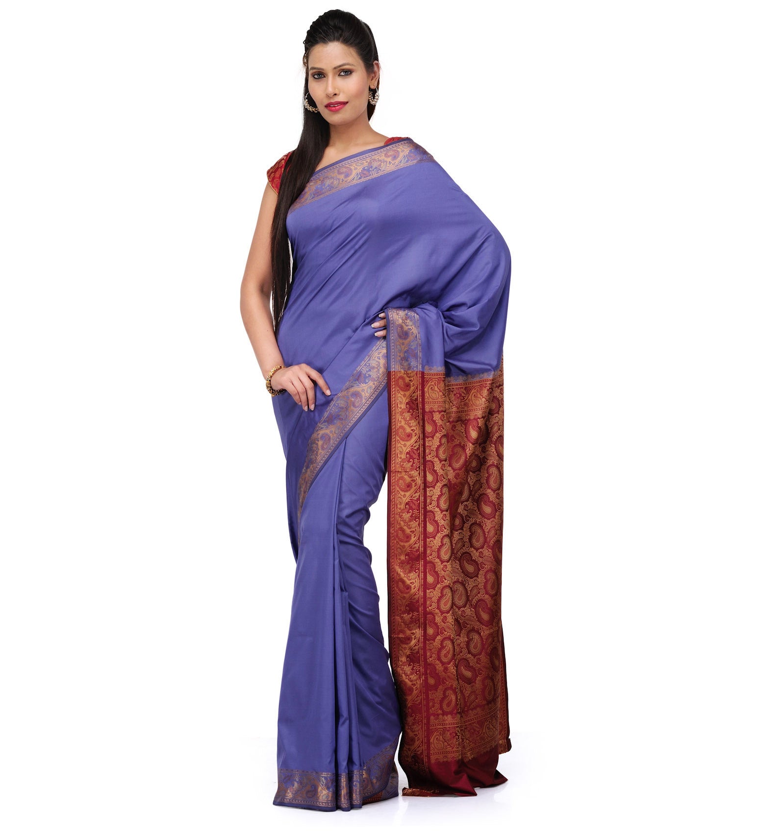 Purple Valkalam Art Silk Saree